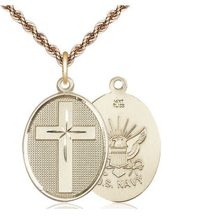 14kt Gold Cross Navy Medal