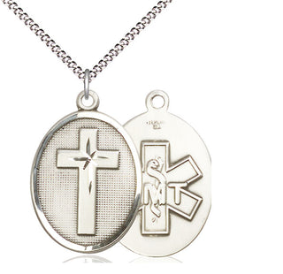 Sterling Silver Cross Paratrooper Medal Catholic Jewelry