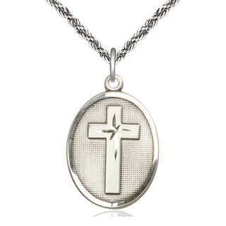 Sterling Silver Cross Medal Catholic Jewelry