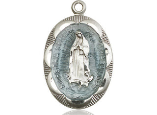 Pewter Our Lady of Guadalupe Medal Engraved Catholic Saint Jewelry