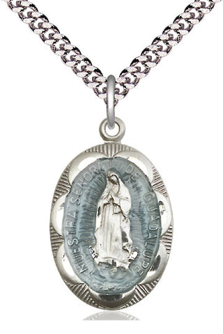 Pewter Our Lady of Guadalupe Medal Catholic Jewelry Engraved Catholic Saint Jewelry