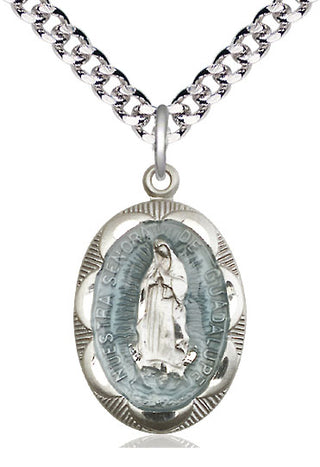 Pewter Our Lady of Guadalupe Medal Catholic Jewelry Engraved Catholic Saint Jewelry