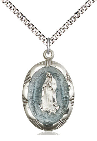 Pewter Our Lady of Guadalupe Medal Catholic Jewelry Engraved Catholic Saint Jewelry