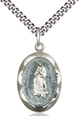 Pewter Our Lady of Guadalupe Medal Catholic Jewelry Engraved Catholic Saint Jewelry