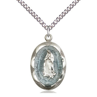 Sterling Silver Our Lady of Guadalupe Medal Catholic Jewelry Engraved Catholic Saint Jewelry