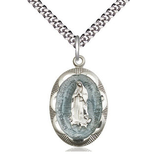 Sterling Silver Our Lady of Guadalupe Medal Catholic Jewelry Engraved Catholic Saint Jewelry