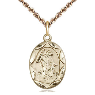 14kt Gold Filled Guardian Angel Medal Catholic Jewelry Engraved Catholic Saint Jewelry