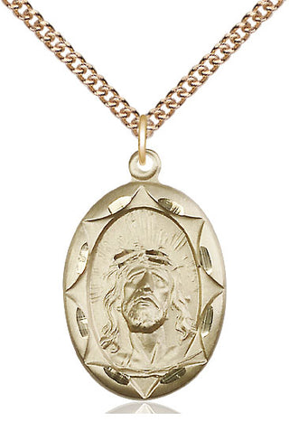 14kt Gold Filled Ecce Homo Medal Catholic Jewelry Engraved Catholic Saint Jewelry