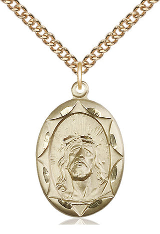 14kt Gold Filled Ecce Homo Medal Catholic Jewelry Engraved Catholic Saint Jewelry
