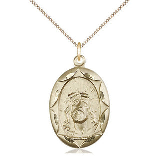 14kt Gold Ecce Homo Medal Engraved Catholic Saint Jewelry