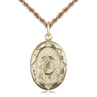 14kt Gold Ecce Homo Medal Engraved Catholic Saint Jewelry