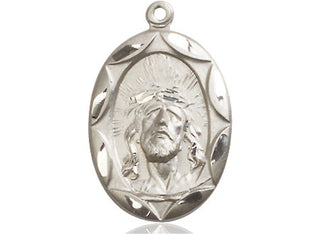 Sterling Silver Ecce Homo Medal Engraved Catholic Saint Jewelry