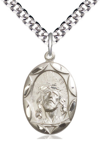Sterling Silver Ecce Homo Medal Catholic Jewelry Engraved Catholic Saint Jewelry