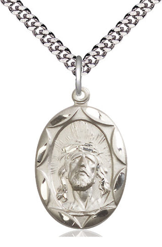 Sterling Silver Ecce Homo Medal Catholic Jewelry Engraved Catholic Saint Jewelry