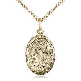 14kt Gold Filled Our Lady of Guadalupe Medal Catholic Jewelry Engraved Catholic Saint Jewelry