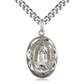 Sterling Silver Our Lady of Guadalupe Medal Catholic Jewelry Engraved Catholic Saint Jewelry