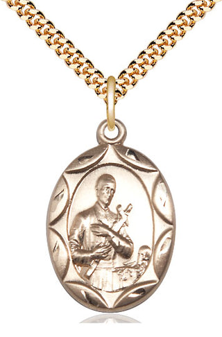 14kt Gold Filled Saint Gerard Medal Catholic Jewelry Engraved Catholic Saint Jewelry