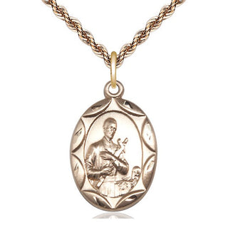 14kt Gold Filled Saint Gerard Medal Catholic Jewelry Engraved Catholic Saint Jewelry