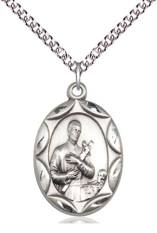 Sterling Silver Saint Gerard Medal Catholic Jewelry Engraved Catholic Saint Jewelry