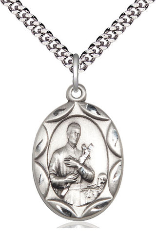Sterling Silver Saint Gerard Medal Catholic Jewelry Engraved Catholic Saint Jewelry