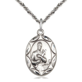 Sterling Silver Saint Gerard Medal Catholic Jewelry Engraved Catholic Saint Jewelry