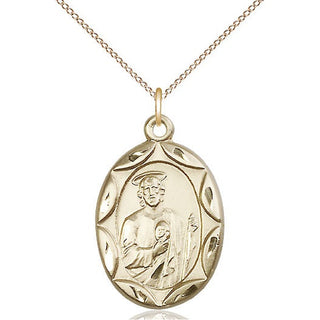 14kt Gold Filled Saint Jude Medal Catholic Jewelry Engraved Catholic Saint Jewelry