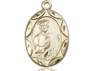 14kt Gold Saint Jude Medal Engraved Catholic Saint Jewelry