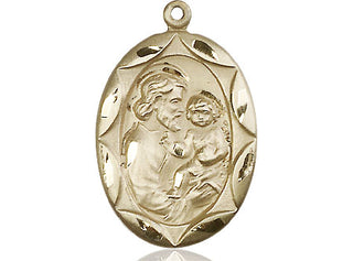 14kt Gold Filled Saint Joseph Medal Engraved Catholic Saint Jewelry