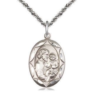 Sterling Silver Saint Joseph Medal Catholic Jewelry Engraved Catholic Saint Jewelry