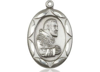 Pewter Saint Pio of Pietrelcina Medal Engraved Catholic Saint Jewelry