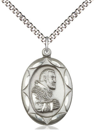 Pewter Saint Pio of Pietrelcina Medal Catholic Jewelry Engraved Catholic Saint Jewelry