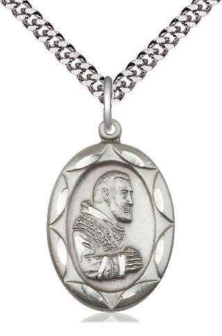Pewter Saint Pio of Pietrelcina Medal Catholic Jewelry Engraved Catholic Saint Jewelry
