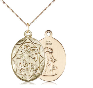 14kt Gold Saint Michael the Archangel Medal