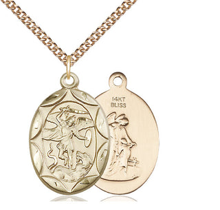 14kt Gold Saint Michael the Archangel Medal