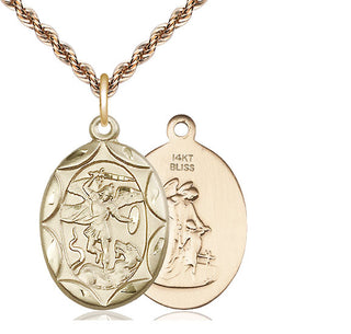14kt Gold Saint Michael the Archangel Medal