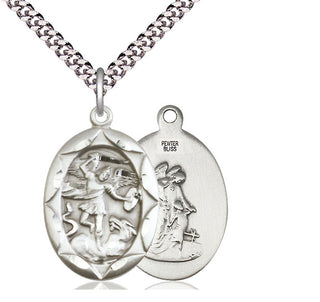 Sterling Silver Saint Michael the Archangel Medal Catholic Jewelry