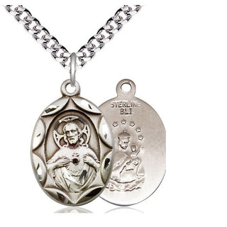 Sterling Silver Scapular Medal Catholic Jewelry