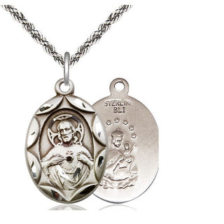 Sterling Silver Scapular Medal Catholic Jewelry