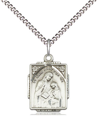 Pewter Saint Anne Medal Religious Jewelry Engraved Catholic Saint Jewelry