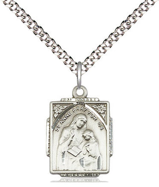 Pewter Saint Anne Medal Religious Jewelry Engraved Catholic Saint Jewelry