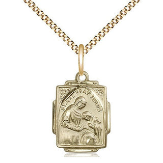 14kt Gold Filled Saint Ann Medal Religious Jewelry Engraved Catholic Saint Jewelry