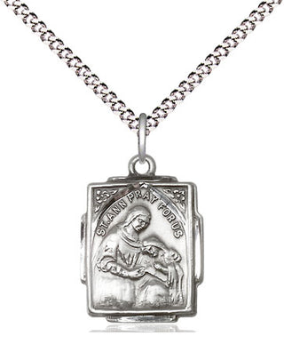 Sterling Silver Saint Ann Medal Religious Jewelry Engraved Catholic Saint Jewelry