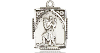 Sterling Silver Saint Christopher Medal Religious Jewelry Engraved Catholic Saint Jewelry