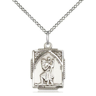 Sterling Silver Saint Christopher Medal Religious Jewelry Engraved Catholic Saint Jewelry