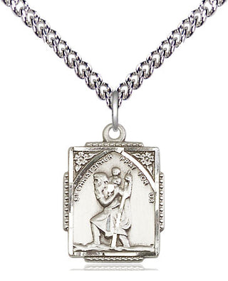 Sterling Silver Saint Christopher Medal Religious Jewelry Engraved Catholic Saint Jewelry