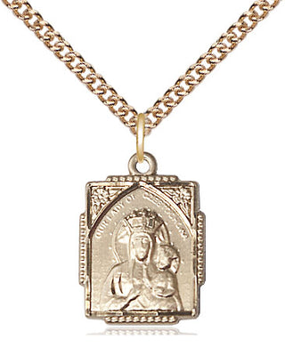 14kt Gold Filled Our Lady of Czestochowa Medal Religious Jewelry Engraved Catholic Saint Jewelry