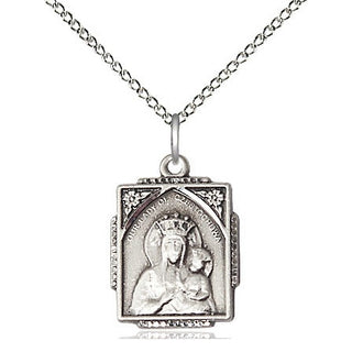Sterling Silver Our Lady of Czestochowa Medal Religious Jewelry Engraved Catholic Saint Jewelry