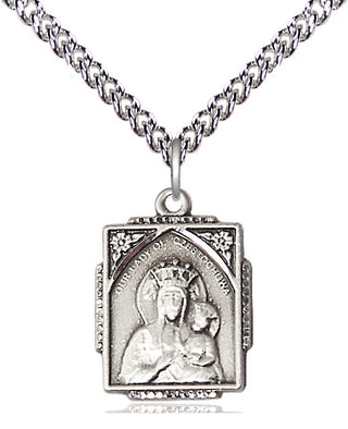 Sterling Silver Our Lady of Czestochowa Medal Religious Jewelry Engraved Catholic Saint Jewelry