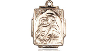 14kt Gold Saint Anthony Medal Engraved Catholic Saint Jewelry