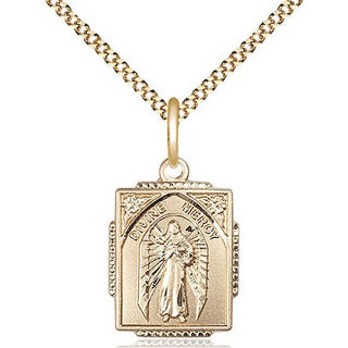 14kt Gold Filled Divine Mercy Medal Religious Jewelry Engraved Catholic Saint Jewelry